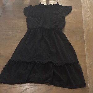 Monteau Elegant Black Textured Dress